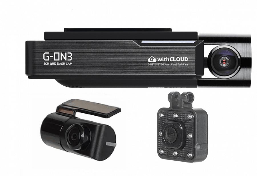 G-NET G-ON3 3-channel dash cam with 180-degree interior camera
